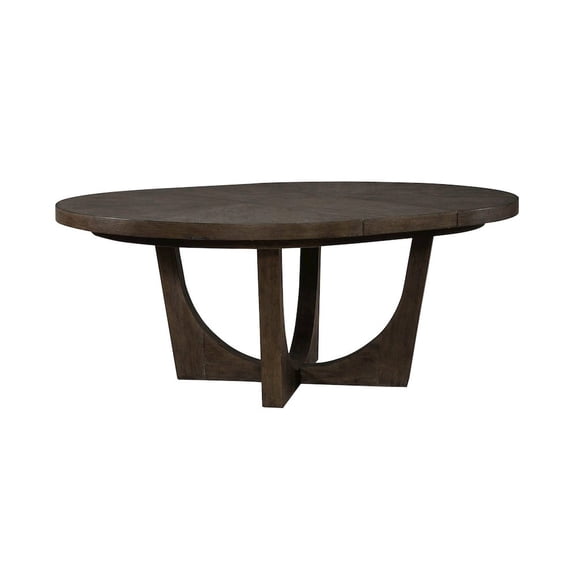 Liberty Furniture Cascade Pedestal Table for Dining Room with Removable Leaf - Satin Espresso Oak