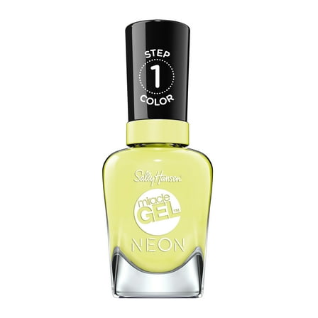 Sally Hansen Miracle Gel Nail Color, Lemon Chillo Neon, 0.50 fl oz, At Home Gel Nail Polish, No UV Lamp Needed