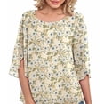 thumbnail image 3 of Camiseta Casual de Gasa,Top de Cuello Redondo para Mujer Top de Gasa de Media Manga Blusa de Gasa para Mujer Camisa Artesanía Excepcional, 3 of 5