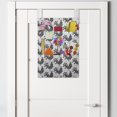 thumbnail image 2 of Bird Hanging Pocket Organizer, Nature Inspired Russian Folk Pattern with Monochrome Squared Rooster, Printed Polyester Storage Bag with Pockets, 14" x 20", Charcoal Grey and White, 2 of 2