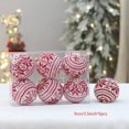 thumbnail image 4 of Juego de adornos para árbol de Navidad con estampado de copos de nieve, bolas de punto para decoraciones de fiestas navideñas en interiores y exteriores, 4 of 4