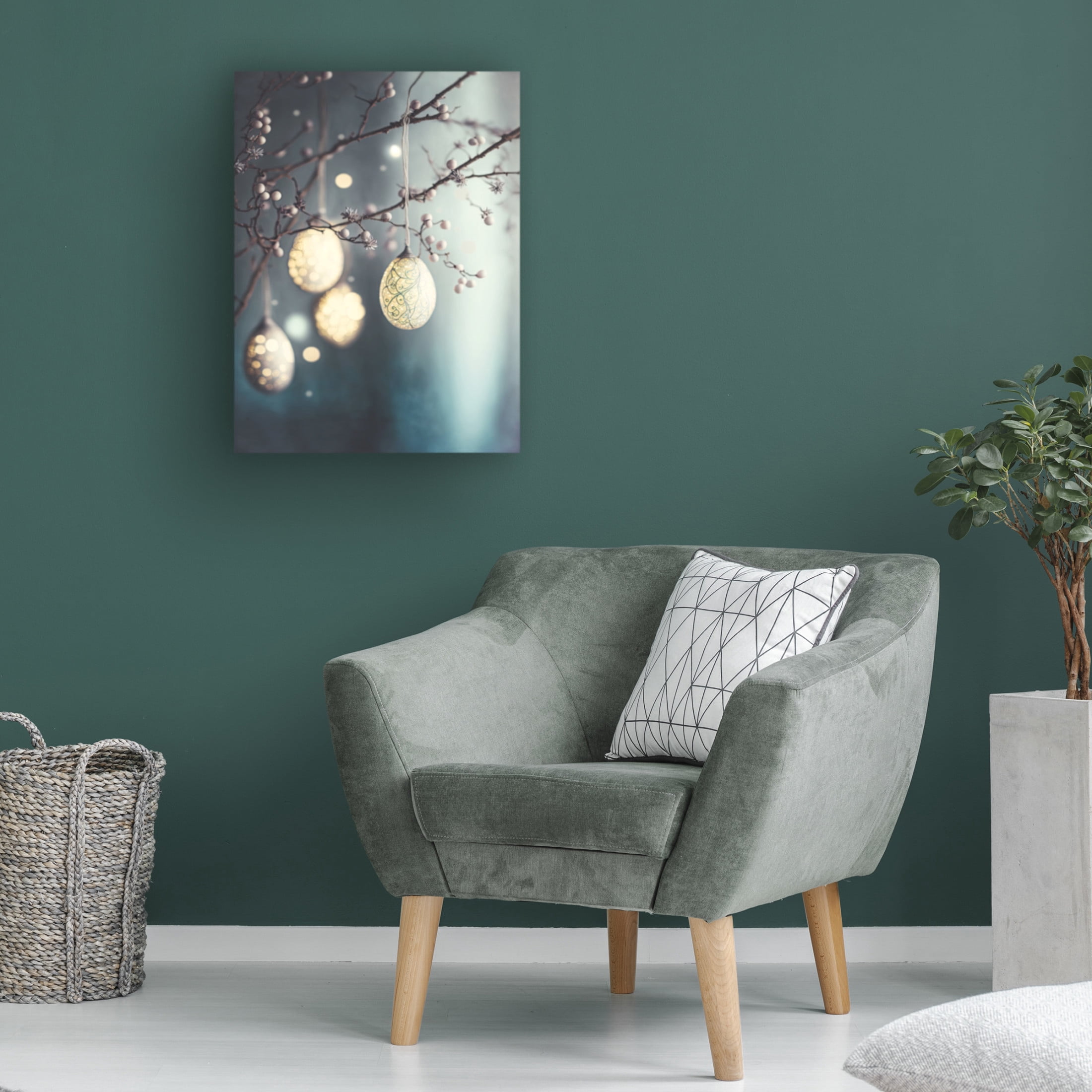 Canvas Wall Art - Treechild 'Beautiful Easter Eggs' Wall Art for Living Room, Bedroom, or Office D?cor by Trademark Fine Art - 14 x 19 Inches