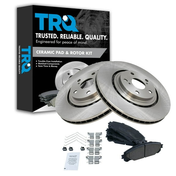 TRQ Front Premium Posi Ceramic Disc Brake Pad & Rotor Kit Set Fits Select Toyota Lexus