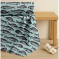 thumbnail image 4 of Soimoi Green Cotton Cambric Fabric Fish Ocean Printed Fabric 1 Yard 56 Inch Wide, 4 of 7
