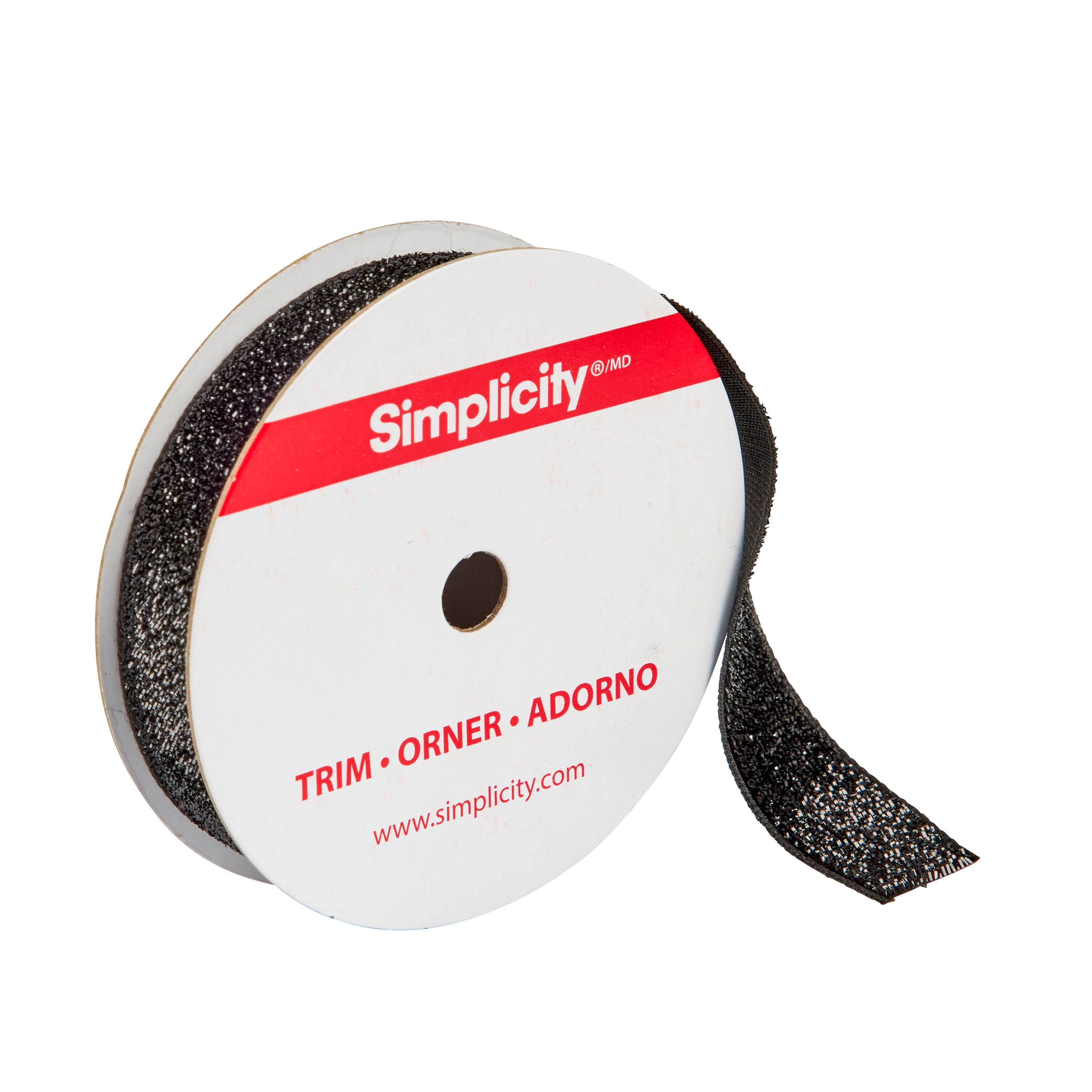 (2 pack) Simplicity Trim, Black 5/8 inch Metallic Velvet Trim Great for Apparel, Home Decorating, and Crafts, 3 Yards, 1 Each