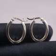 thumbnail image 2 of K-KED Real S925 Sterling Silver Polish Surface U-shaped Women's Huggie Earrings, 2 of 4