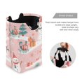 thumbnail image 3 of Yayeee Freestanding Laundry Hamper with Handle Collapsible Large Storage Basket for Clothes, Pink Christmas Snowman, 3 of 7