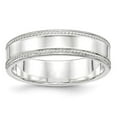 thumbnail image 1 of 6 mm Sterling Silver Design Edge Band - Size 8, 1 of 1