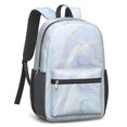 thumbnail image 2 of 17 Inch Lightweight Backpack,PVC Waterproof Oxford Fabric, Ergonomically Designed, with Large Capacity, Aqua Blue Watercolor, 2 of 5