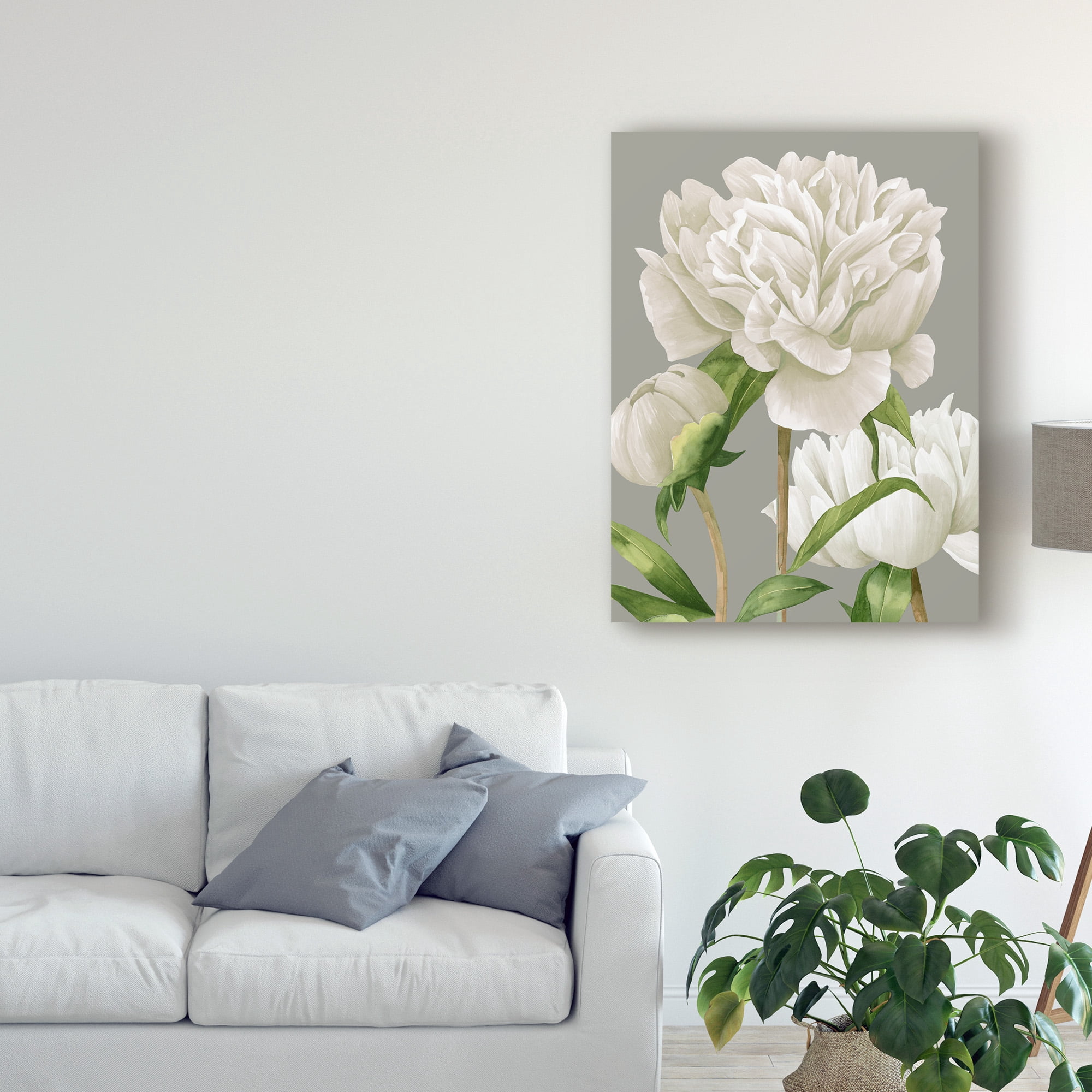 Trademark Fine Art 'White Peonies II' Canvas Art by Grace Popp