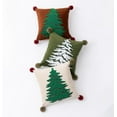 thumbnail image 6 of Fennco Styles Embroidered Christmas Tree Pom Pom Throw Pillow Cover 18" W x 18" L - Green Festive Cushion Case for Home, Christmas, Winter Holidays Décor, and Special Occasions, 6 of 9