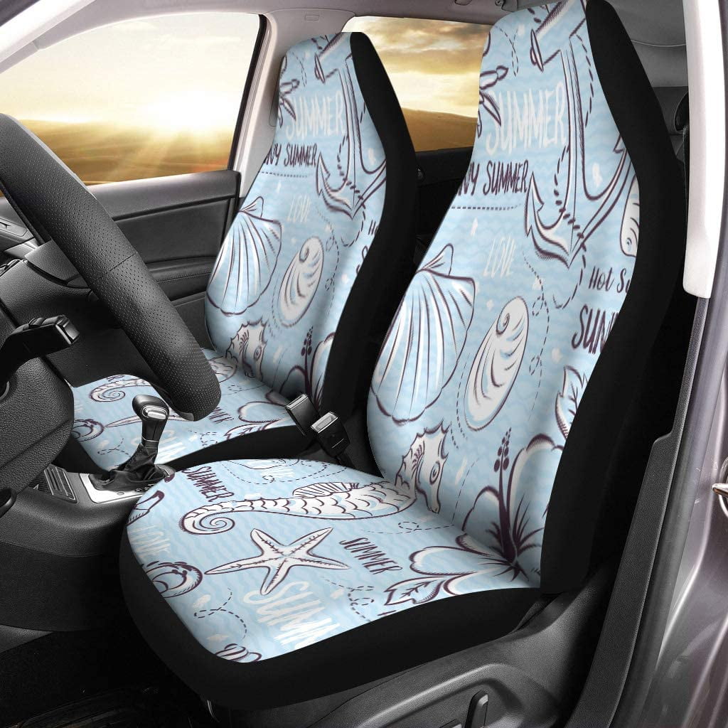 Anchor Nautical Print Pattern Universal Fit Car Seat Cover