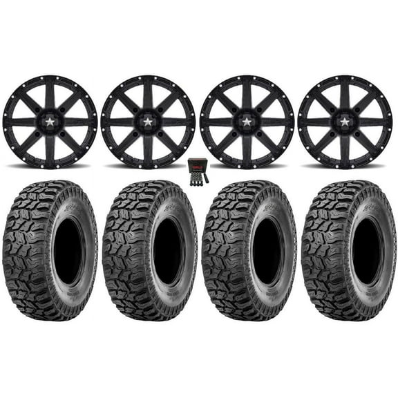 MSA Clutch 12" Wheels Black 25" Ridge Saw 2.0 Tires Sportsman RZR Ranger