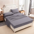 thumbnail image 2 of PURE ERA 100% Cotton Jersey Knit 4pc Extra Deep Pocket Sheet Set Super Soft Fits Mattress Up to 20" (King Size,Solid Violet Purple Gray ), 2 of 6