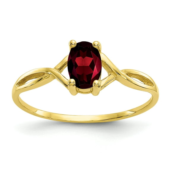 Primal Gold 10 Karat Yellow Gold Genuine Garnet Birthstone Ring