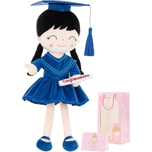 12" Class of 2026 Graduation Girl Plushie Doll - Blue Plush Toy with Cap & Gown - Preschool Kindergarten Graduation Gifts for Girls, 2026 Graduation Gift for Her