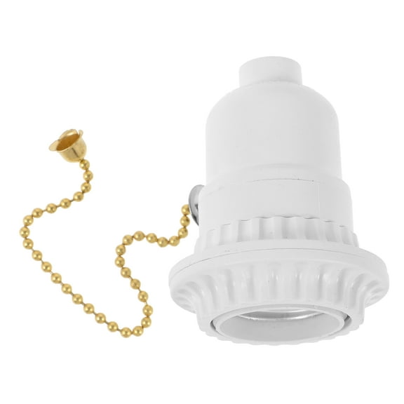 Desk Lamp Holder Light Adapter Socket for Lights Bulb Pull Chain Fixture Ceiling Bakelite White