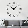 thumbnail image 2 of Reloj de Pared con Número Romano Grande de Bricoje Moderno, de Pared con Superficie de Espejo 3D, Reloj, Decoración Artística Negro Colco Etiqueta engomada del reloj de pared 3D, 2 of 8