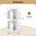 thumbnail image 2 of Spaco 2-Tier Rotating Bookshelf - 360° Swivel Rounded Baffles, Dividers Home Display Rack, White, 2 of 7