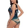 thumbnail image 4 of Goofa Artistic Starry Sky Moon Book Pattern Women's One Piece Swimsuits Tummy Control Bathing Suits Asymmetric One Shoulder Swimwear-Medium, 4 of 6