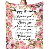 Birthday Gifts for Women Blanket Happy Birthday Decorations Throw Blanket Best Birthday Gift Ideas for Women Men 50"X40"