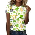 thumbnail image 1 of T-shirts Femmes Coupe Ample T-Shirt Mode Imprimé Col Rond Manches Courtes Haut T-Shirts Femmes Jaune m, 1 of 4