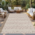 thumbnail image 2 of Beige Pink Floral Outdoor Rug for Patio/Deck/Porch, Non-Slip Large Area Rug 5 x 8 Ft, Spring Flowers Indoor Outdoor Rugs Washable Area Rugs, Reversible Camping Rug Carpet Runner, 2 of 8