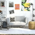 DHP Euro Upholstered Futon with Magazine Storage, Light Grey Linen