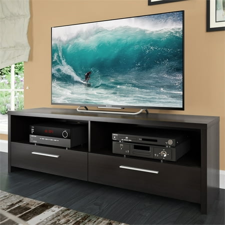 CorLiving - Fernbrook TV Stand with Drawers, for TVs up to 75" - Black Faux Wood Grain