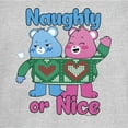 thumbnail image 2 of Junior's Care Bears Christmas Cheer Bear and Grumpy Bear Naughty or Nice  Graphic Tee Athletic Heather Large, 2 of 3