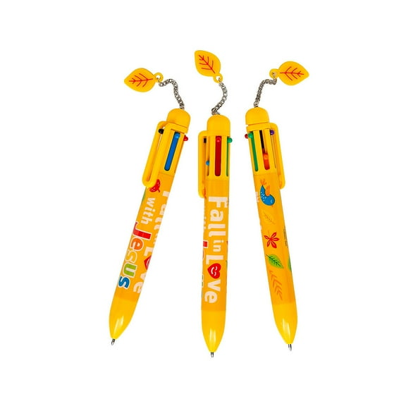 5 1/2" Religious Fall in Love with Jesus Plastic Shuttle Pens with Charm – 12 pieces