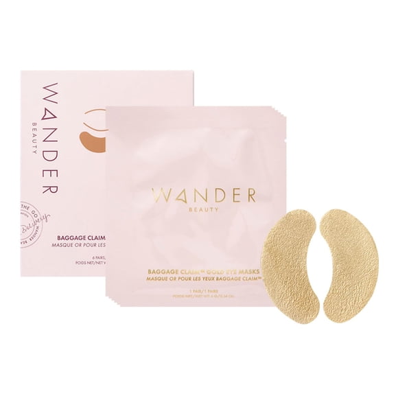 Parches Under Eye Patches Wander Beauty Baggage Claim, lámina dorada, 6 pares