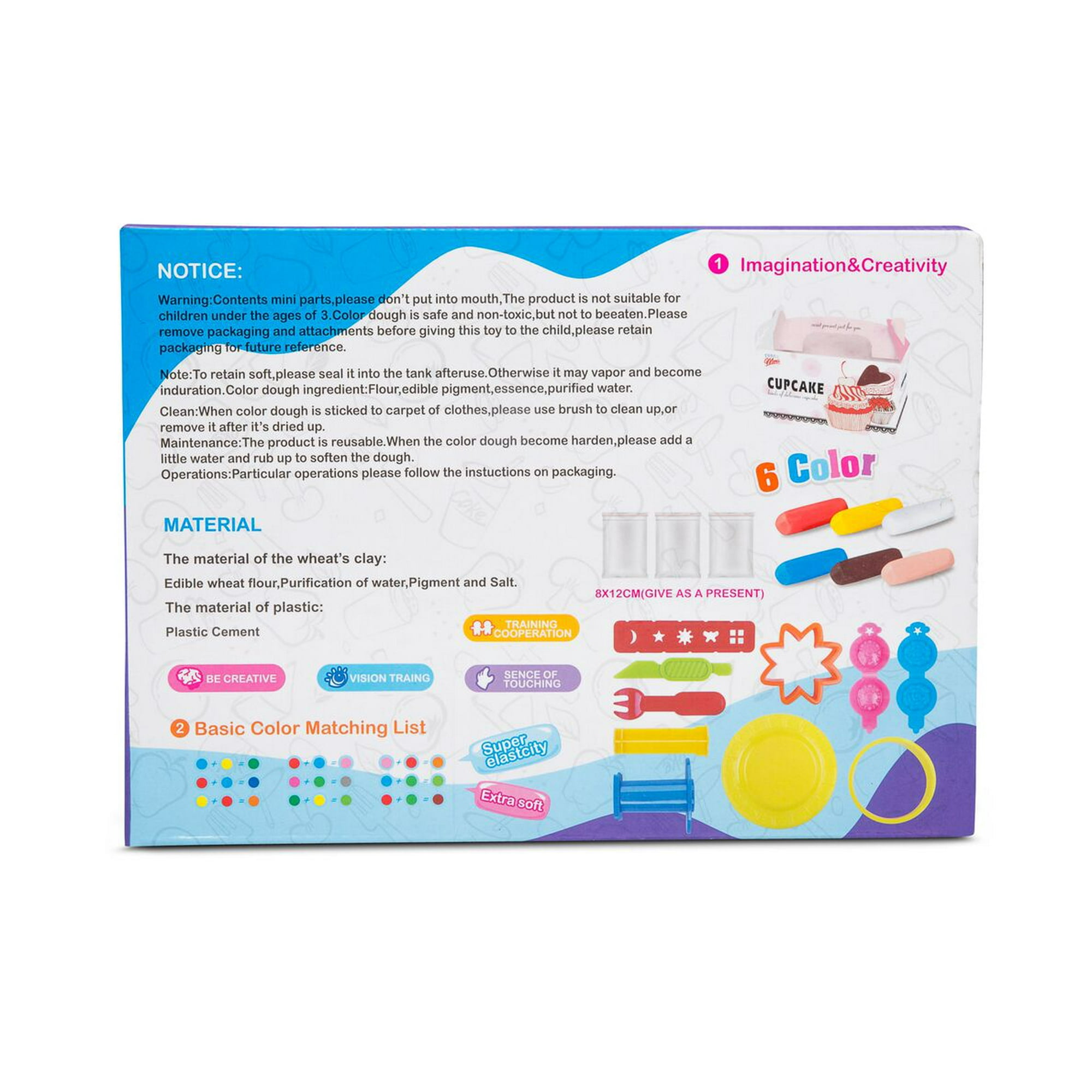 Play Baby Toys DIY Super Soft Clay Collection, Starter Kit - Mini Birthday Cake Set - Imagination And Creativity