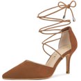 thumbnail image 1 of Zapatos de mujer Allegra K Tacones de aguja Punta puntiaguda Marrón 39, 1 of 7