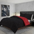 thumbnail image 3 of Reversible 3pc Comforter Set Full/Queen Black/Burgundy, 3 of 4