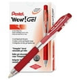 thumbnail image 3 of Pentel Wow! Gel Pens Medium Pen Point - 0.7 mm Pen Point Size - Retractable - Red Gel-based Ink - Clear Barrel - 12 / Dozen, 3 of 5