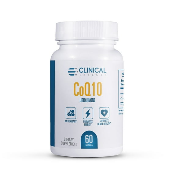 Clinical Effects CoQ10 Supplement - Coenzyme Q10 200mg - 30-Day Supply - Ubiquinone Antioxidant Supplement for Heart Health, Cognitive Functions and Energy Support - 1 Capsule a Day - Made in The USA