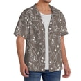 thumbnail image 2 of Fotbe Retro Bunny Camisa Estampada de Manga Corta para Hombre, Casual de Verano, Estilo Playero, Sin Arrugas-Large, 2 of 5