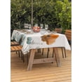 thumbnail image 4 of Rectangle Outdoor Tablecloth With Umbrella Hole And Zipper– Orange Blue Poppies Waterproof Patio Table Cover for Party, Picnic, Backyard, 60"x102" , Watercolor Floral Butterfly, 4 of 8