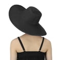 thumbnail image 2 of Women's Summer Lady Floppy Straw Hat Sun Beach Fashion Cap Bow Foldable Wide Brim, 2 of 6
