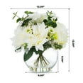 thumbnail image 4 of Enova Home Mixed Artificial Silk Dahlia and Peony Fake Flower Arrangement in Clear Round Glass Vase for Home Decór (Cream), 4 of 4