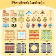 Magnetic Tiles, Construction Theme 50 PCS Magnetic Blocks, Montessori Learning Toys for 3 to 4 Year, Magnetic Construction Toys for Toddlers 3-6 Years Old, Educational Toys for Boys Girls