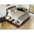 thumbnail image 3 of AFI Warren Full Wood Platform Bed with Headboard Footboard & 2 Storage Drawers, Walnut, 3 of 15