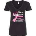 thumbnail image 3 of Inktastic I Love My Daughter Breast Cancer Awareness Hope, Support, Love Women's V-Neck T-Shirt, 3 of 5