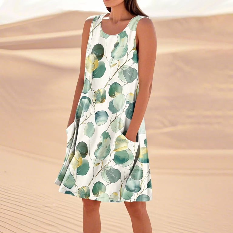 asdoklhq Jumper Dress for Women Midi Dresses for Women Women's Solid Color  Casual Sleeveless Linen Loose Fitting Dress with Pockets White 2X -  Walmart.com