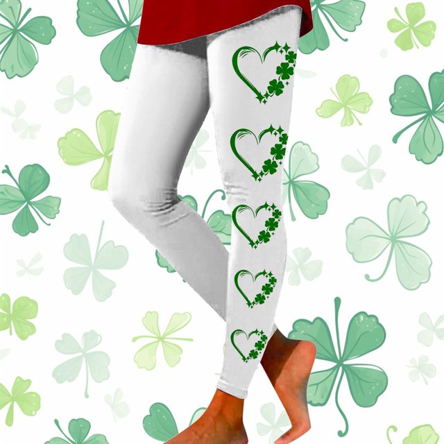 MKLEKYY Ropa deportiva para mujer Leggings deportivos estampados del Día de San Patricio para mujer Pantalones de yoga 4