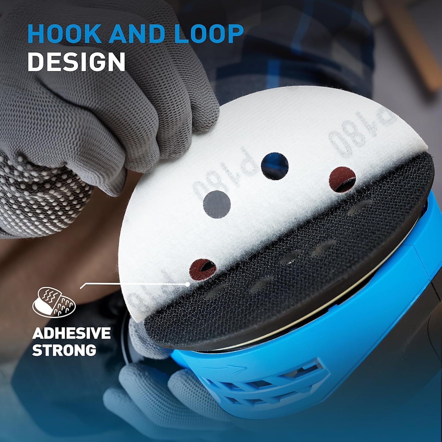 72 PCS 5 Inch 8 Hole Hook and Loop Adhesive Sanding Discs Sandpaper for Random Orbital Sander 40 60 80 120 180 240 320 Grits