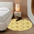 thumbnail image 3 of Round Area Rug 4 Ft, Summer Bees Washable Non-Slip Circle Carpet for Living Room/Bedroom, Pastoral Garden Yellow Honey Watercolor Low-Profile Crawling Mats Collection Rugs for Indoor, 3 of 7