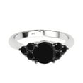 thumbnail image 3 of 1.50 Carat Natural Black Diamond Black Rhodium Plated Engagement Rings For Women In 14K Solid Rose White Yellow Gold, 3 of 5