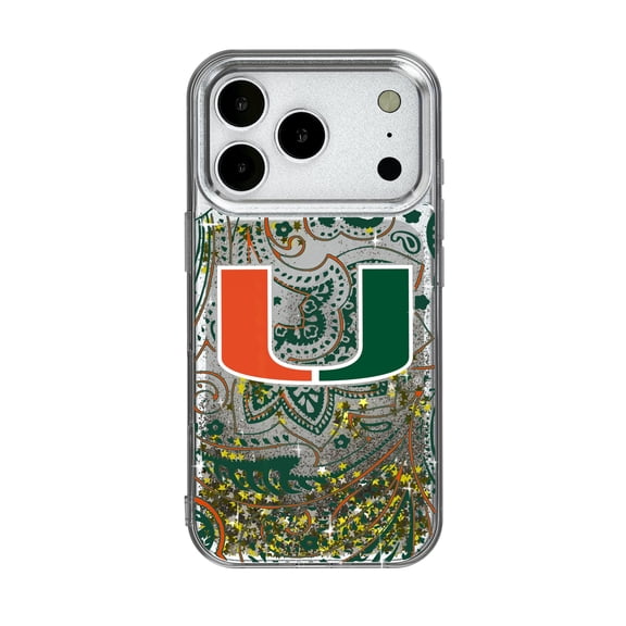 Miami Hurricanes iPhone Glitter Paisley Design Case